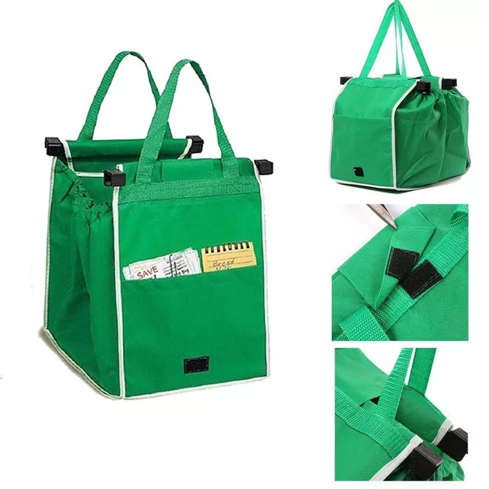 Set of 2 Large Capacity Foldable Reusable Handbags, Supermarket Trolley Shopping Bags, Stretchable Non-Woven Grocery Bags Set of 2 Large Capacity Foldable Reusable Handbags, Supermarket Trolley Shopping Bags, Stretchable Non-Woven Grocery Bags
